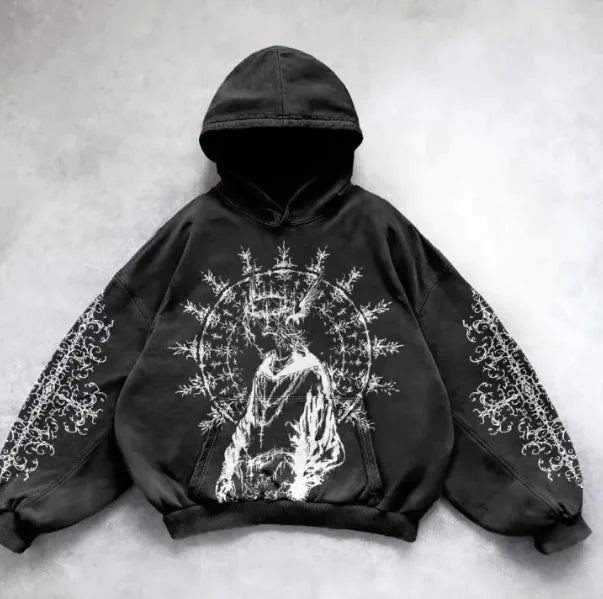 Hooded Printed Hip Hop Y2G Streetwear Sweatshirt
